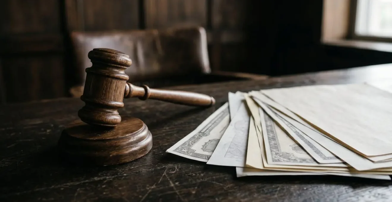 Marteau de juge et documents administratifs évoquant les conséquences juridiques d'une fraude à l'assurance