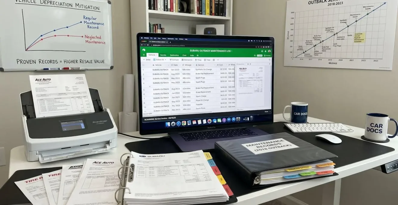 Organisation numérique méticuleuse des factures d'entretien automobile pour contester la vétusté