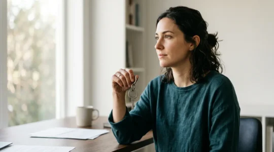 Personne regardant vers l'avant avec détermination après un nouveau départ