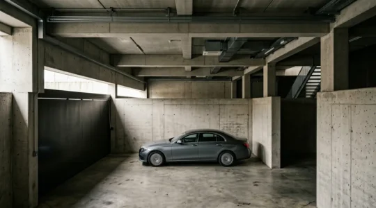 Véhicule protégé dans un garage fermé sécurisé avec système antivol